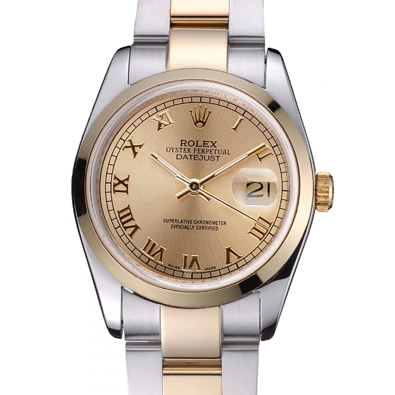 Case 622265 Datejust Gold Dial Rolex And Steel Stainless Gold 0814